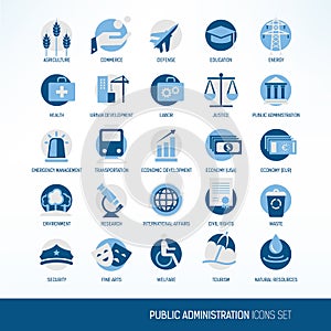 Public administration icons