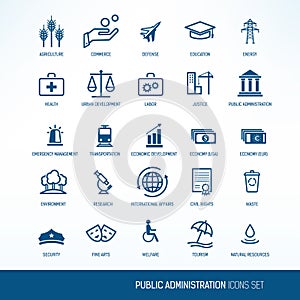 Public administration icons