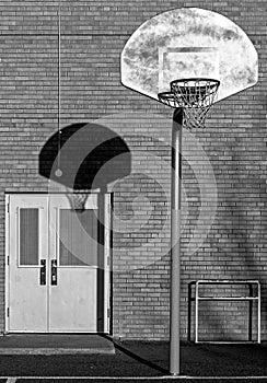 Public Basketball Court on an urban playground