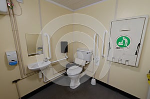 A public bathroom and nappy change facility