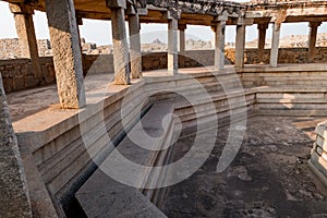 Public baths in Hampi, Karnataka, India.  The ruins of the ancient city.  Remains of an ancient empire.