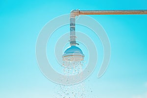 Public beach shower at Vrasna, Greece