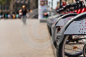 Public bike bicycle transportation sharing system in a big city.