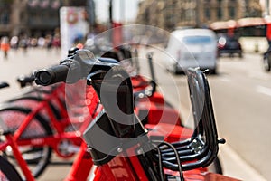 Public bike bicycle transportation sharing system in a big city.