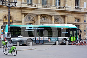 Public bus of Paris, Metro, RER train, tramway.