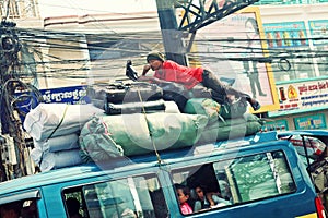 Public bus, Phnom Penh, Khmer, Cambodia photo