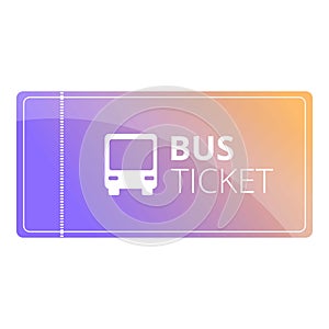 Public bus ticket icon, cartoon style