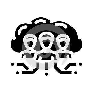 public cloud computing glyph icon vector illustration