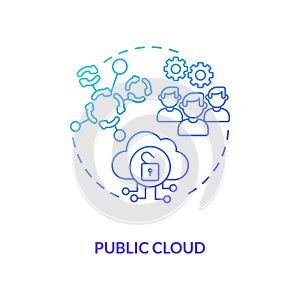 Public cloud concept icon