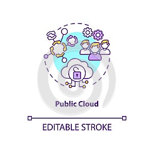 Public cloud concept icon
