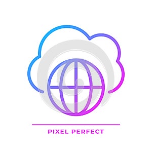 Public cloud pixel perfect gradient linear vector icon