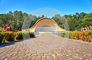 Public concert shell on the promenade in SwinemÃ¼nde. Swinoujscie, Poland