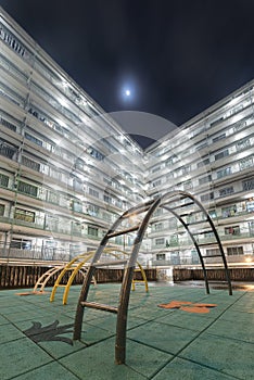 Public Estate in Hong Kong city at night