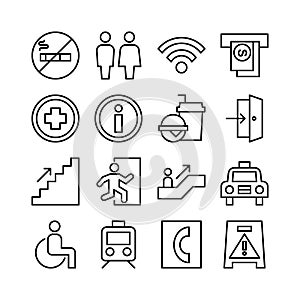 Public Facilities, Public navigation icon set