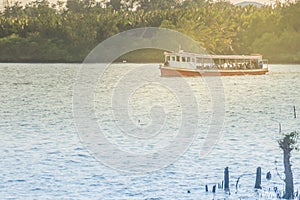 The public ferry service during across Choa Phraya River. Samut Prakan is at the mouth of the Chao Phraya River on the Gulf of