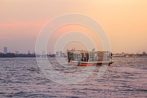 The public ferry service during across Choa Phraya River. Samut Prakan is at the mouth of the Chao Phraya River on the Gulf of