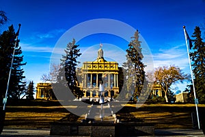 From the public field behind the Alberta Legislature Grounds, Edmonton, Alberta, Canada