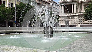 Public fountain in front of building of the Presidency of Serbia.