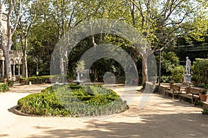 Public gardens, Jardins de la Tamarita. Spring time, blossom