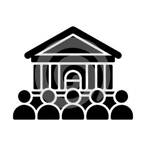 Public gathering hall solid icon