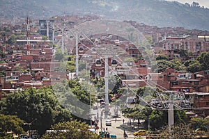 Public gondola in downtown Medellin