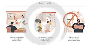 Public health abstract concept vector illustrations.