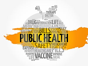 Public health apple word cloud, healthcare concept background