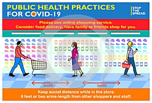 Public health practices for covid-19 or health and safety protocols or best practices retail food store or new normal lifestyle