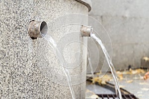 Public intake of mineral water in Luso, Portugal