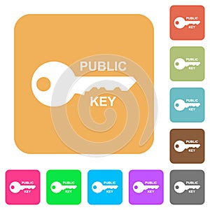 Public key rounded square flat icons