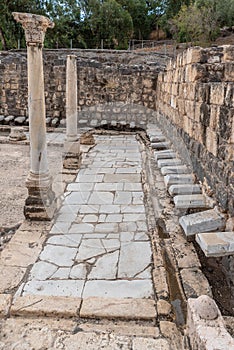 Public Lavatories bathroom at Beit She`an in Israel