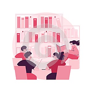 Public library abstract concept vector illustration.