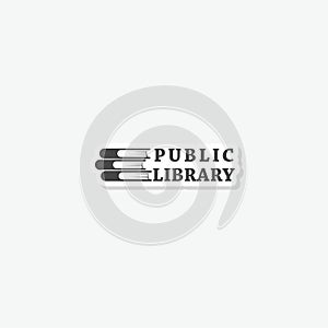 Public library icon sticker isolated on gray background