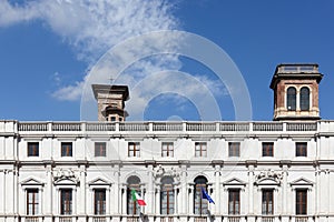 The public library at piazza Vecchia in Bergamo, Italy