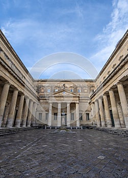 Public library and Principal facade of Convitto Palmieri in Lecce, Italy photo