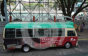 Public light bus in Hong Kong Central.