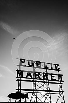 Public Market B/W Pike Place Market Seattle