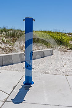 Public outdoor shower facility at the beach