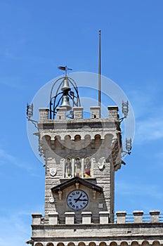 Public palace bell tower San Marino photo