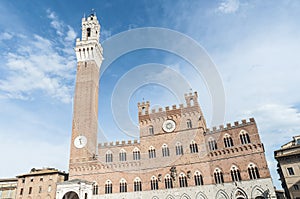 Public Palace and it\'s Mangia Tower in Siena, Italy