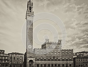 Public Palace with the Torre del Mangia in Siena, Tuscany