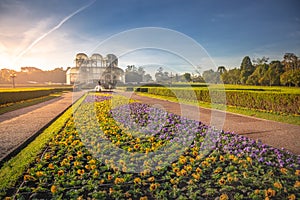 Public park around Botanical garden greenhouse in Curitiba, Parana, Brazil