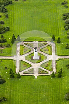 Public park in Baton Rouge with historic Huey Long statue