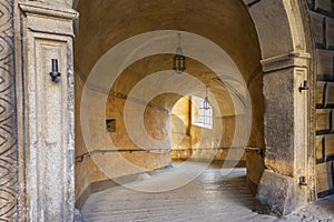 Public passage through castle in Cesky Krumlov photo