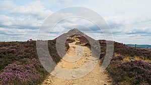 Public pathway to Win Hill in Peak District, UK