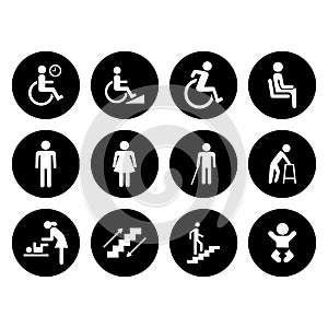 Public people facilities icon symbol accessibility design vector