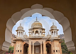 Public place architecture mughal building india style at royal gaitor in Jaipur