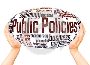 Public Policies word cloud hand writing concept