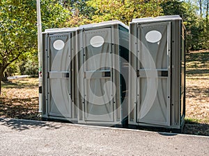 Public portable bio-toilets in Bucharest, Romania