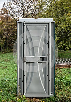 Public portable bio-toilets in Youth park, Bucharest, Romania